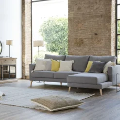 Banak Sofás Con Chaise Longue^Boss Gris