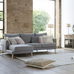 Banak Sofás Con Chaise Longue^Boss Gris