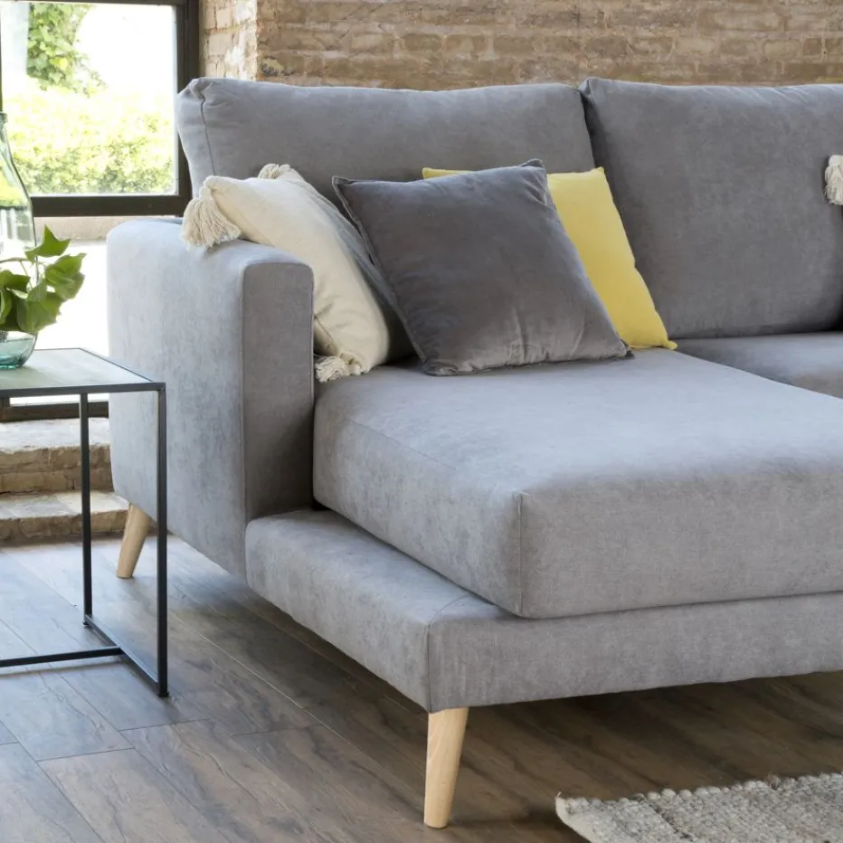 Banak Sofás Con Chaise Longue^Boss Gris