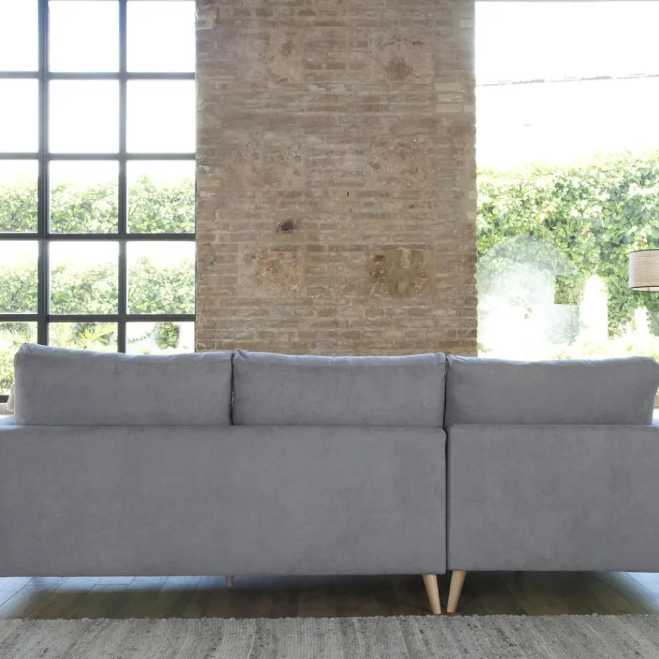 Banak Sofás Con Chaise Longue^Boss Gris