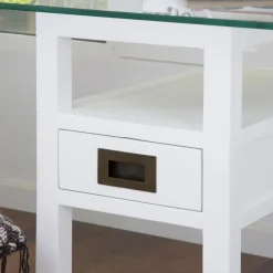 Banak Mesas De Escritorio Y Estudio^Damet Blanco Pincelado